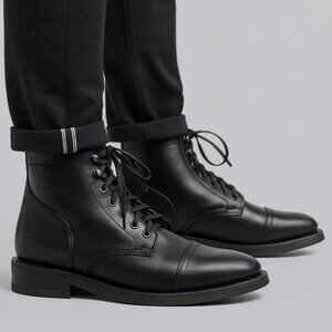 THURSDAY BOOT CO. | Men's Captain Lace-Up Classic Black Leather Boots | Sz 10